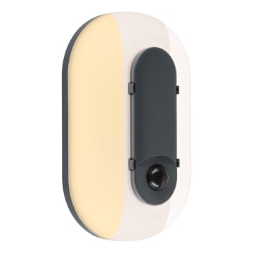 Paulmann 94958 - LED/18,5W IP65 Dæmpbar udendørs væglampe med bevægelses- og skumringssensor ELUNOR 230V 2200/3000/4000K antracit