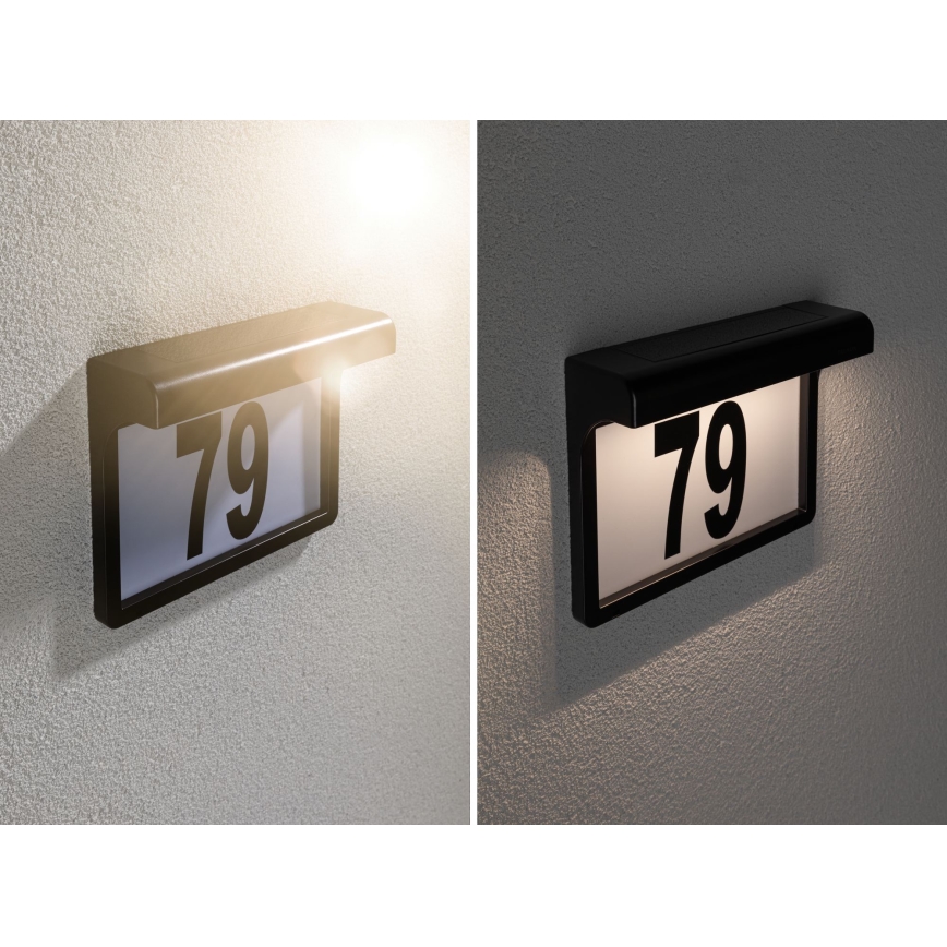 Paulmann 95388 - LED/0,05W IP44 Soldrevet husnummer med sensor DAYTON 4,8V