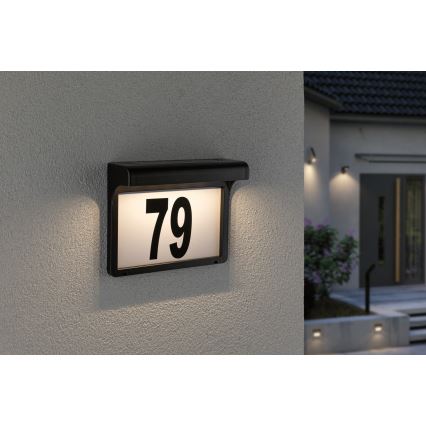 Paulmann 95388 - LED/0,05W IP44 Soldrevet husnummer med sensor DAYTON 4,8V