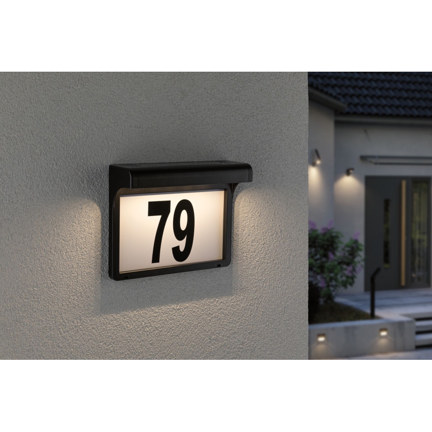 Paulmann 95388 - LED/0,05W IP44 Soldrevet husnummer med sensor DAYTON 4,8V