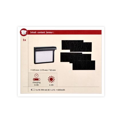 Paulmann 95388 - LED/0,05W IP44 Soldrevet husnummer med sensor DAYTON 4,8V