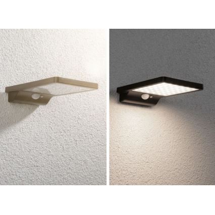 Paulmann 95393 - LED/4W IP44 Soldrevet væglampe med sensor dæmpbar SOLVEIG 3,7V 2000 mAh