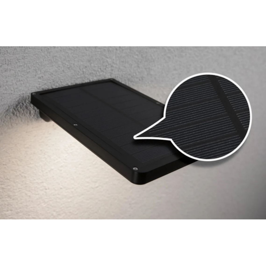Paulmann 95393 - LED/4W IP44 Soldrevet væglampe med sensor dæmpbar SOLVEIG 3,7V 2000 mAh