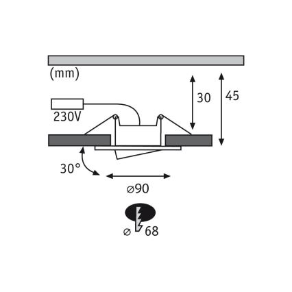 Paulmann 99933 - 3x Indbygningslampe til badeværelse dæmpbar LED/5,2W IP65 230V