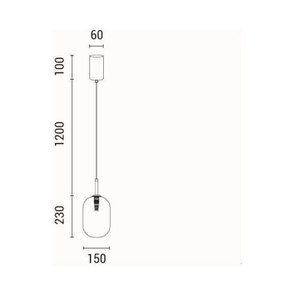 Pendel 1xE14/25W/230V transparent diameter 15 cm