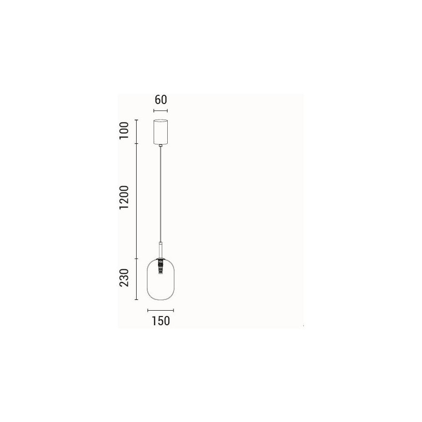 Pendel 1xE14/25W/230V transparent diameter 15 cm