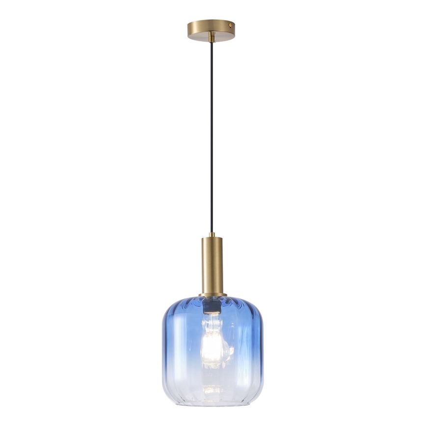 Pendel 1xE27/15W/230V blå/røget diameter 20 cm