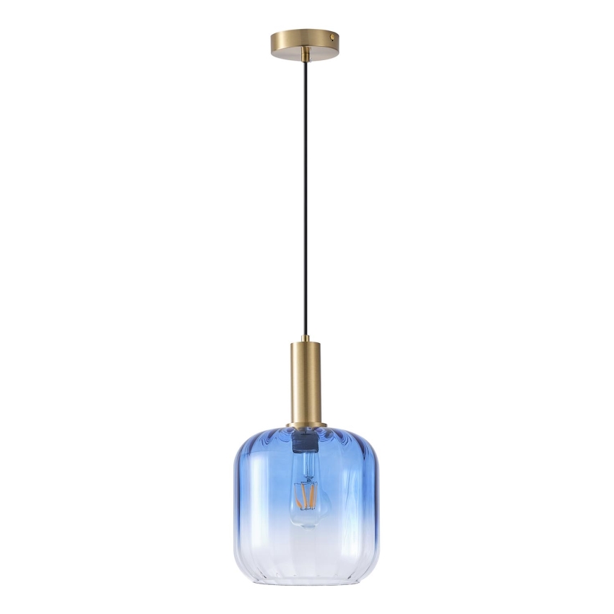 Pendel 1xE27/15W/230V blå/røget diameter 20 cm