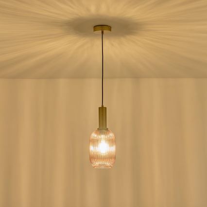 Pendel 1xE27/15W/230V brun diam. 13 cm