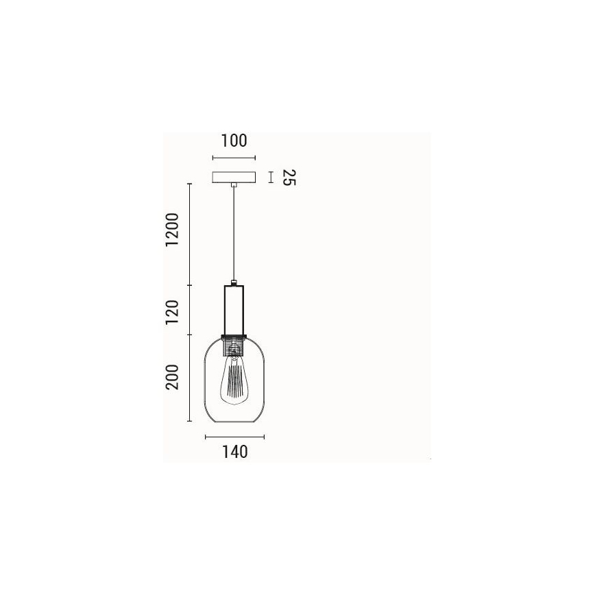 Pendel 1xE27/15W/230V brun diam. 13 cm