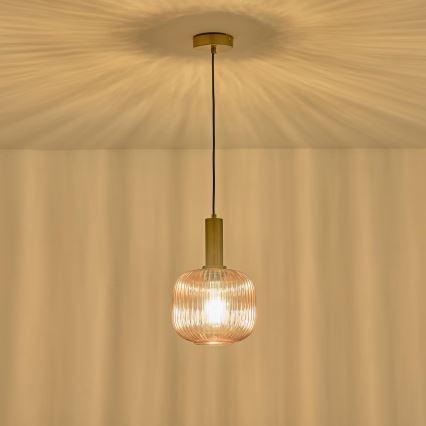 Pendel 1xE27/15W/230V brun diameter 20 cm