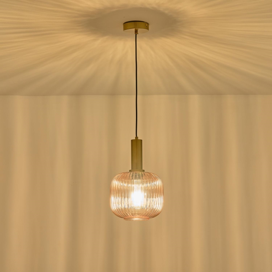 Pendel 1xE27/15W/230V brun diameter 20 cm