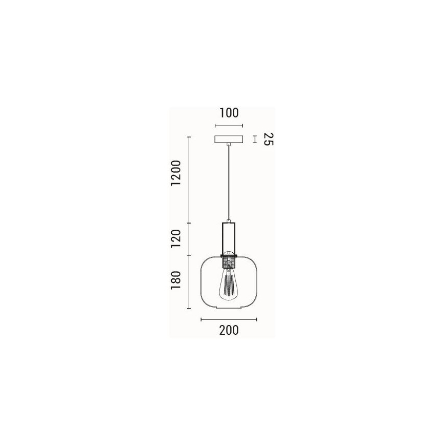 Pendel 1xE27/15W/230V brun diameter 20 cm