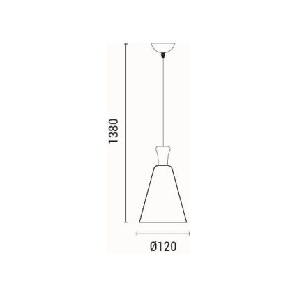 Pendel 1xE27/15W/230V grå diameter 20 cm