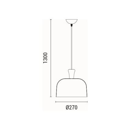 Pendel 1xE27/15W/230V grå diameter 27 cm