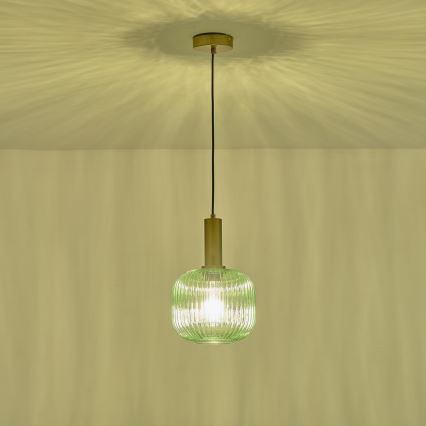 Pendel 1xE27/15W/230V grøn diam. 20 cm