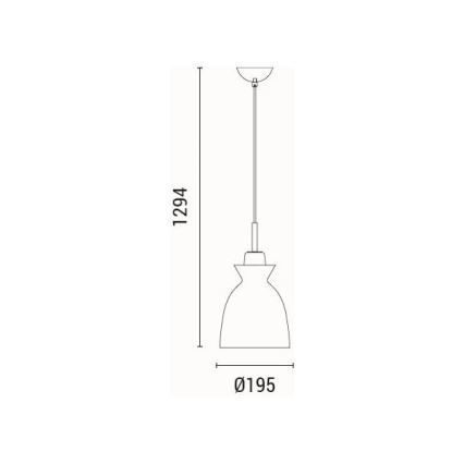 Pendel 1xE27/15W/230V grøn diameter 19,5 cm