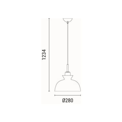 Pendel 1xE27/15W/230V grøn diameter 28 cm