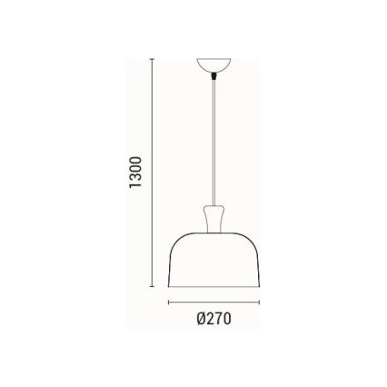 Pendel 1xE27/15W/230V gul diam. 27 cm