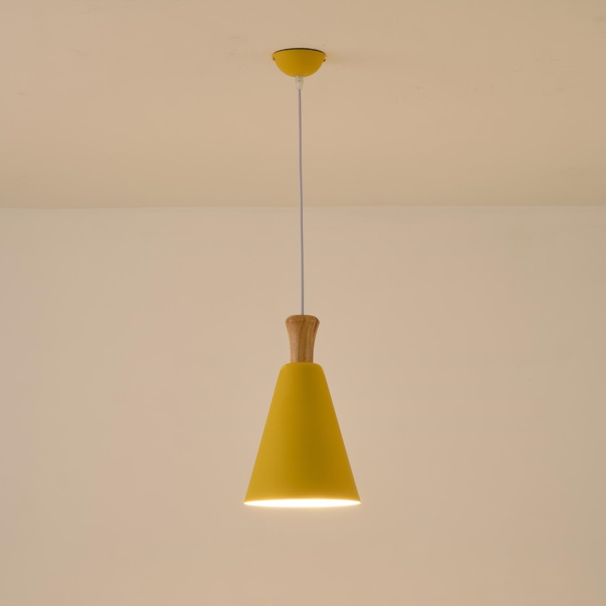 Pendel 1xE27/15W/230V gul diameter 20 cm