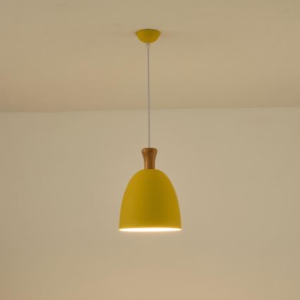 Pendel 1xE27/15W/230V gul diameter 23 cm