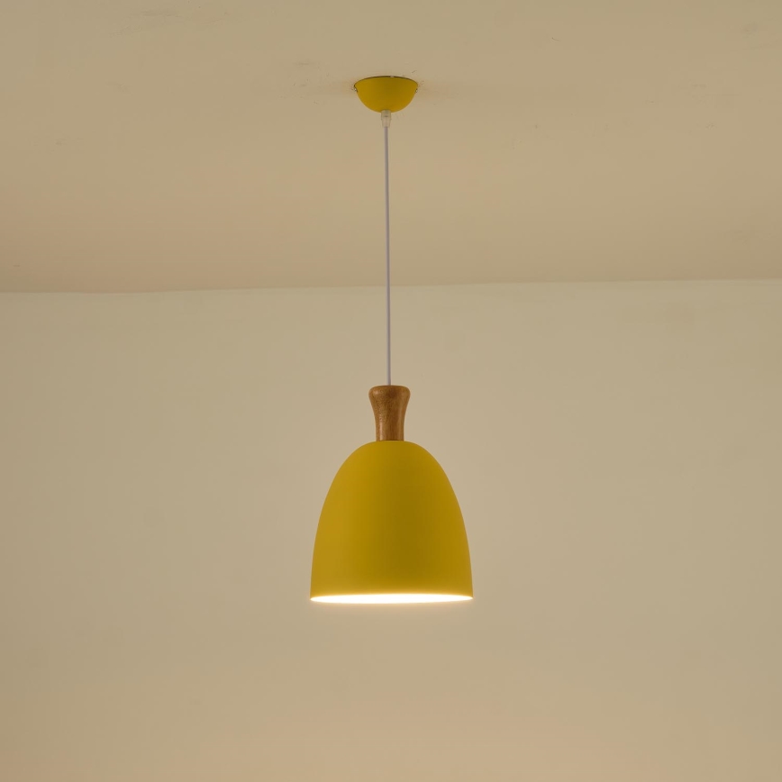 Pendel 1xE27/15W/230V gul diameter 23 cm