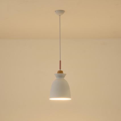 Pendel 1xE27/15W/230V hvid diameter 19,5 cm