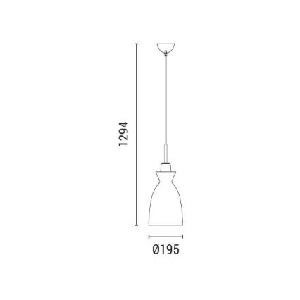Pendel 1xE27/15W/230V hvid diameter 19,5 cm