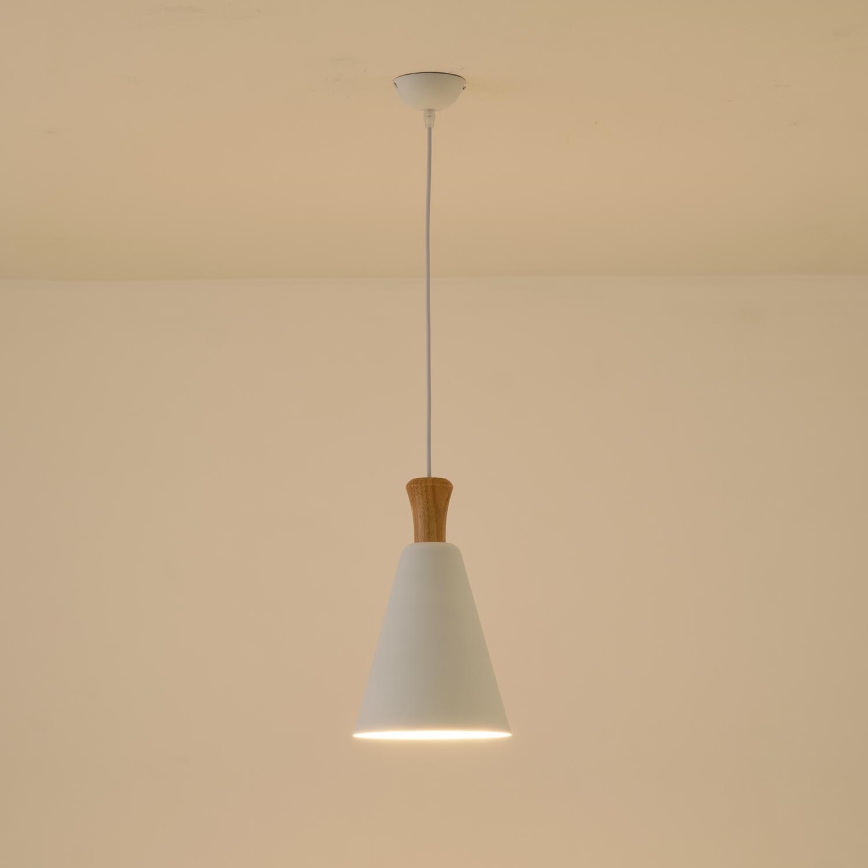 Pendel 1xE27/15W/230V hvid diameter 20 cm