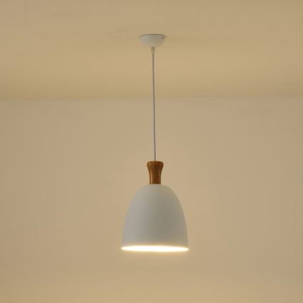 Pendel 1xE27/15W/230V hvid diameter 23 cm