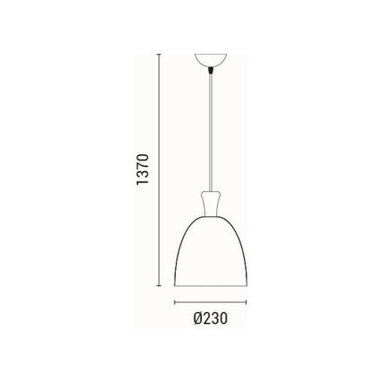 Pendel 1xE27/15W/230V hvid diameter 23 cm