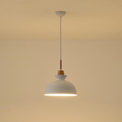 Pendel 1xE27/15W/230V hvid diameter 28 cm