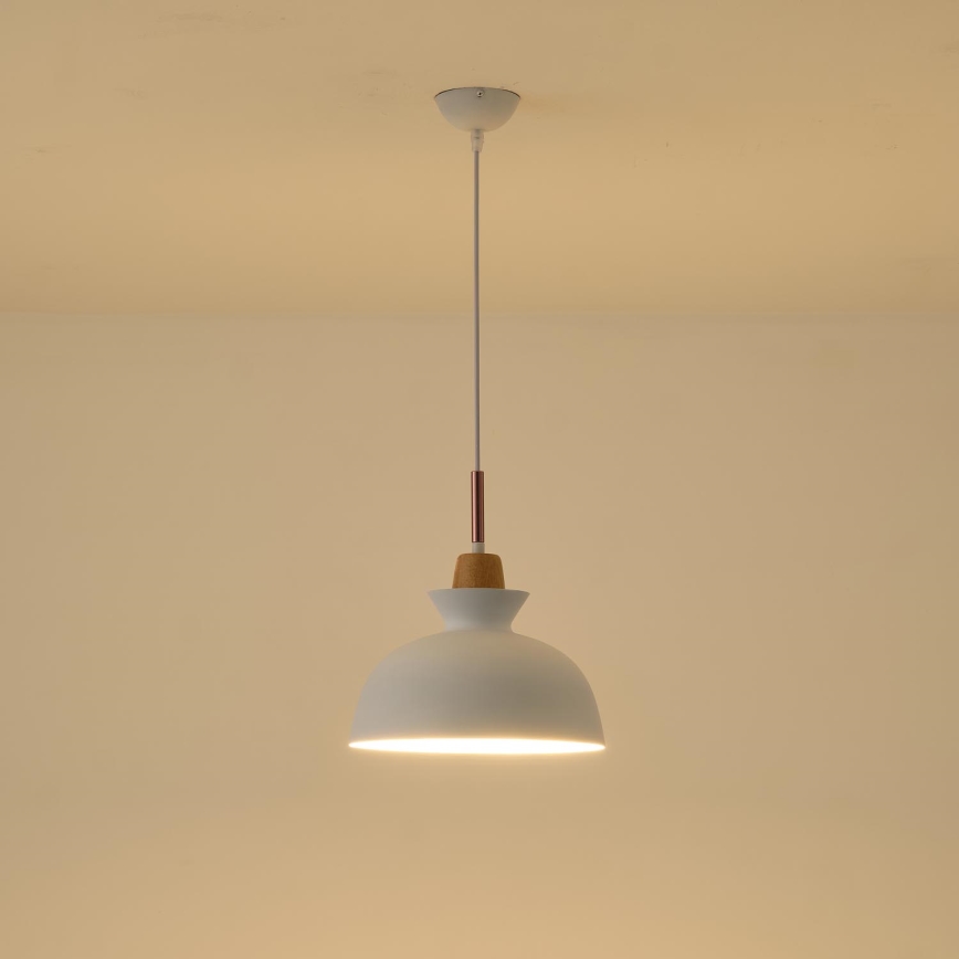 Pendel 1xE27/15W/230V hvid diameter 28 cm