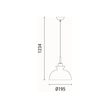 Pendel 1xE27/15W/230V hvid diameter 28 cm