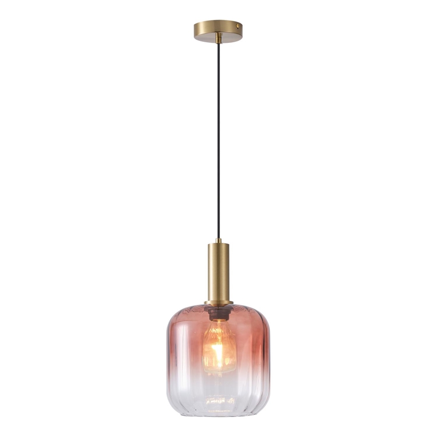 Pendel 1xE27/15W/230V rød/røget diameter 20 cm