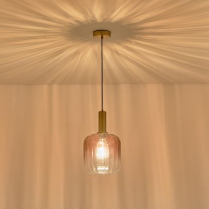 Pendel 1xE27/15W/230V rød/røget diameter 20 cm