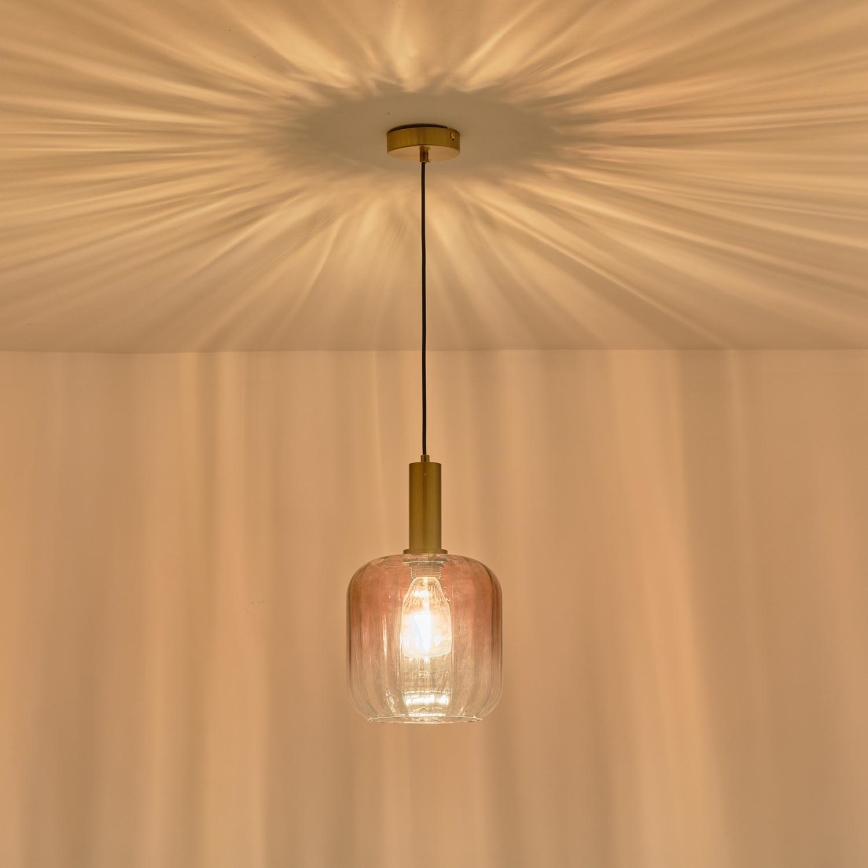 Pendel 1xE27/15W/230V rød/røget diameter 20 cm