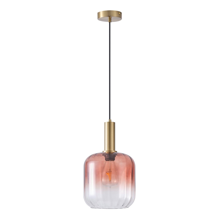 Pendel 1xE27/15W/230V rød/røget diameter 20 cm