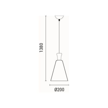Pendel 1xE27/15W/230V sort diameter 20 cm