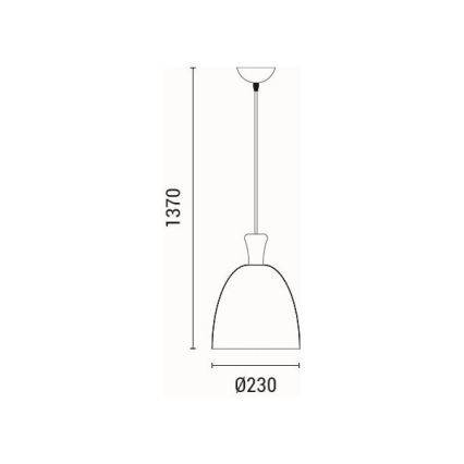 Pendel 1xE27/15W/230V sort diameter 23 cm