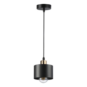Pendel 1xE27/35W/230V diameter 12 cm sort/guldfarvet