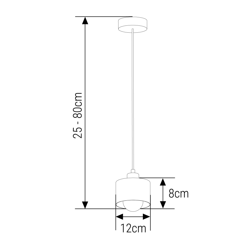Pendel 1xE27/35W/230V diameter 12 cm sort/guldfarvet