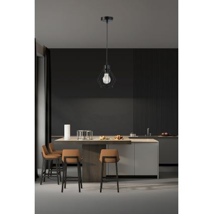 Pendel 1xE27/35W/230V diameter 18 cm sort