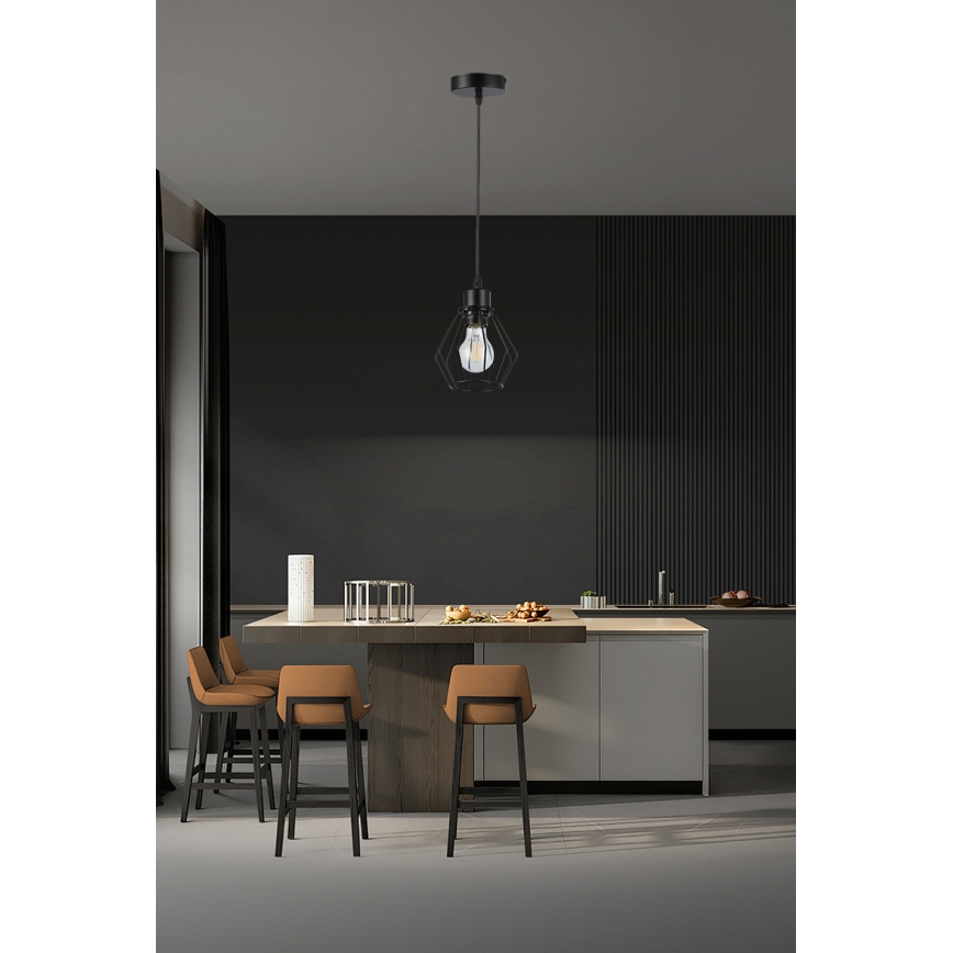 Pendel 1xE27/35W/230V diameter 18 cm sort