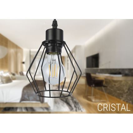 Pendel 1xE27/35W/230V diameter 18 cm sort
