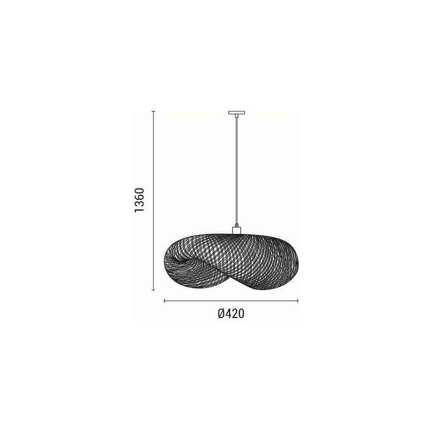 Pendel 1xE27/40W/230V bambus