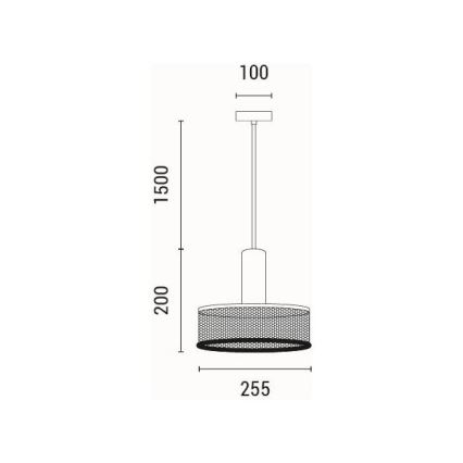 Pendel 1xE27/40W/230V sort
