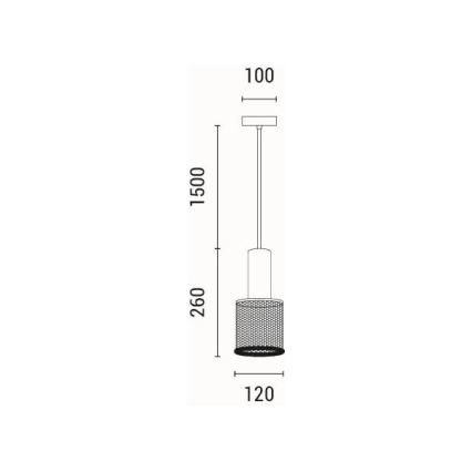 Pendel 1xE27/40W/230V sort