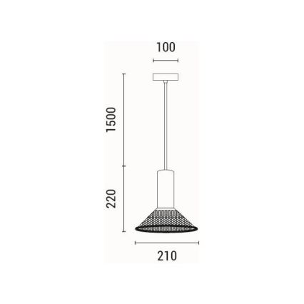 Pendel 1xE27/40W/230V sort