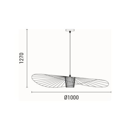 Pendel 1xE27/40W/230V sort
